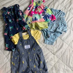 Carters Baby Girl Summer Outfit Lot
